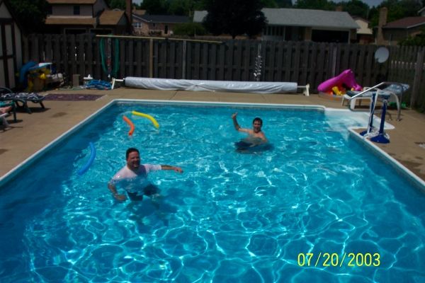 Dj and Kenny swimming by themselves!